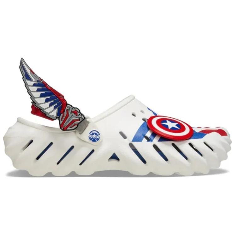 Кроксы Echo Clog Marvel Капитан Америка Сэм Уилсон, белые