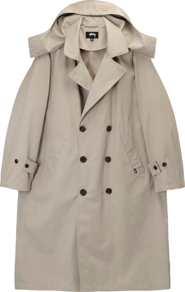 

Тренчкот Stussy Solar Trench Coat 'Khaki', загар, Бежевый, Тренчкот Stussy Solar Trench Coat 'Khaki', загар