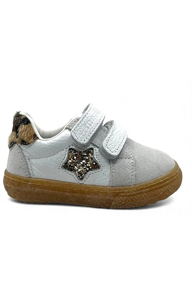 Детские кожаные кроссовки для мальчиков с принтом Sirius Merli&Rose, White/Leopard — фото 2