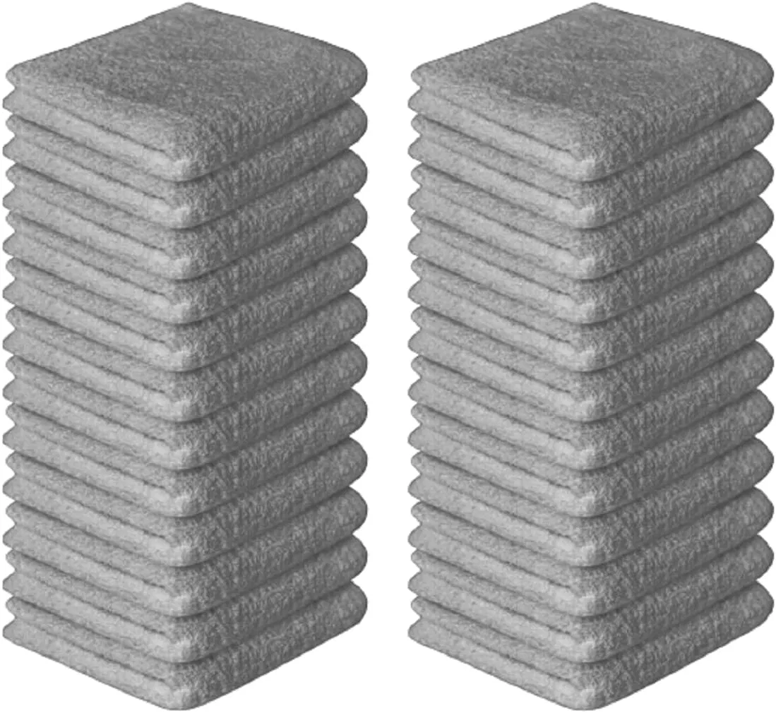 Лицевые полотенца из 100% египетского хлопка, 600 GSM, набор 12 шт, Charcoal Generic — фото 2