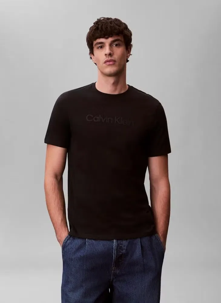 Футболка с принтом и логотипом Graphic logo Calvin Klein, черный