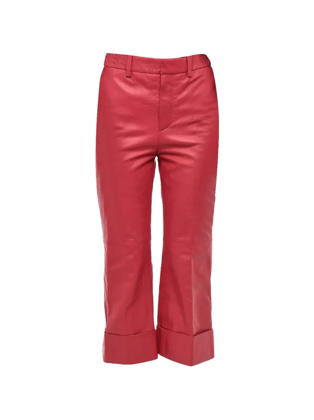 Кожаные брюки с манжетами Dsquared2, красный