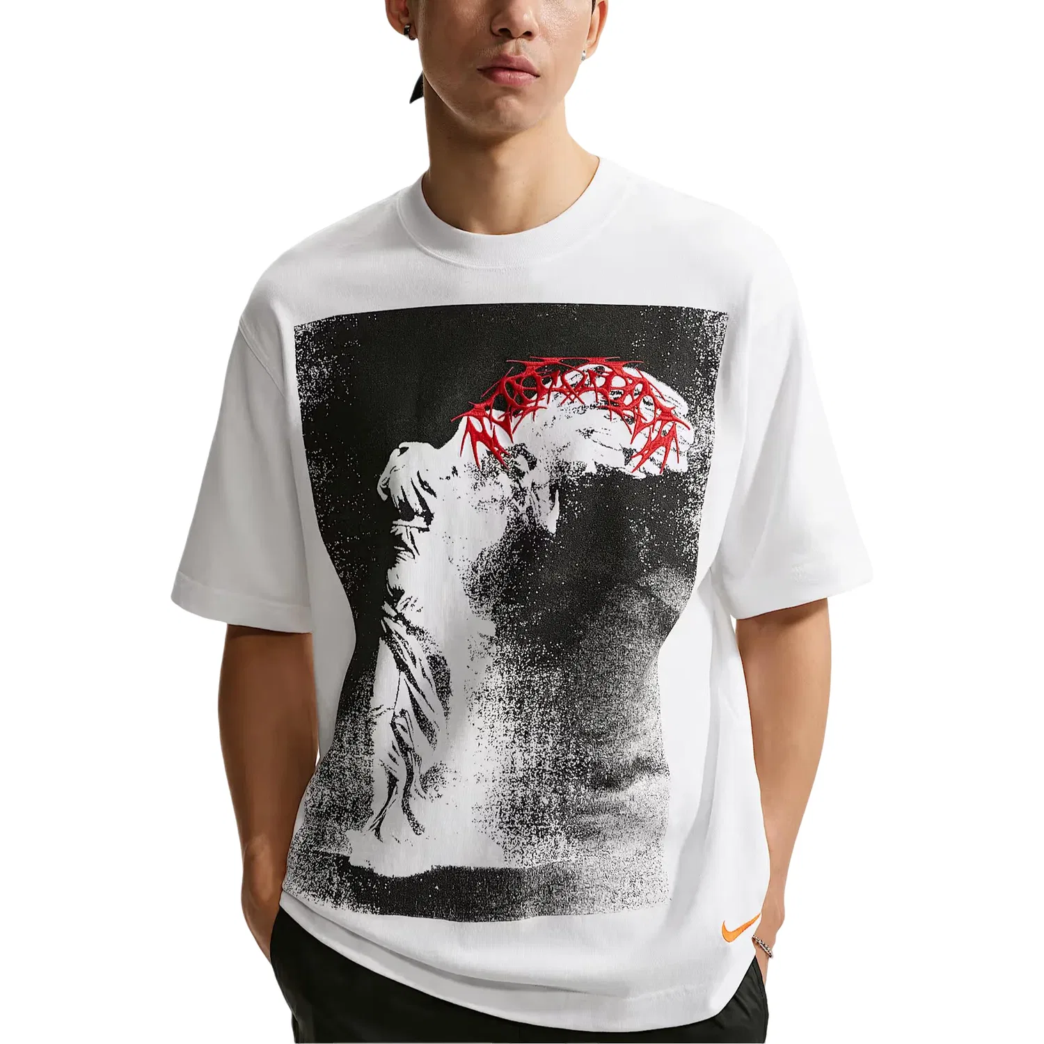 Мужская футболка Your Message Here T-Shirt Asia Sizing 'White' Nike, белый — фото 3