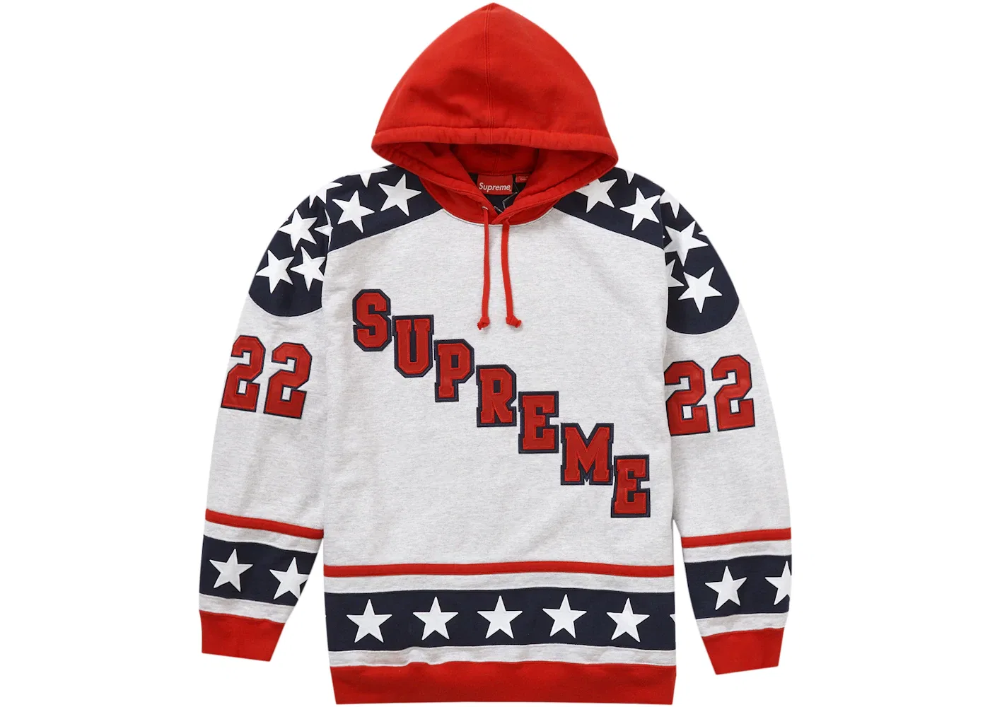 Мужское худи с капюшоном Supreme Sweatshirt (FW22), Ash Grey