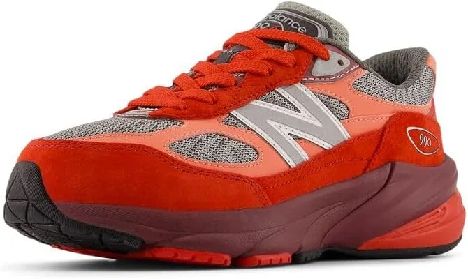 Детские кроссовки для девочек с водонепроницаемым верхом 990 V6 New Balance, Red Alert/Flare
