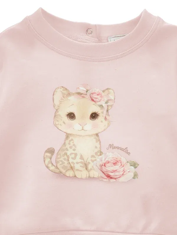 Костюм спортивный из хлопка Tracksuit Monnalisa, Lotus — фото 3