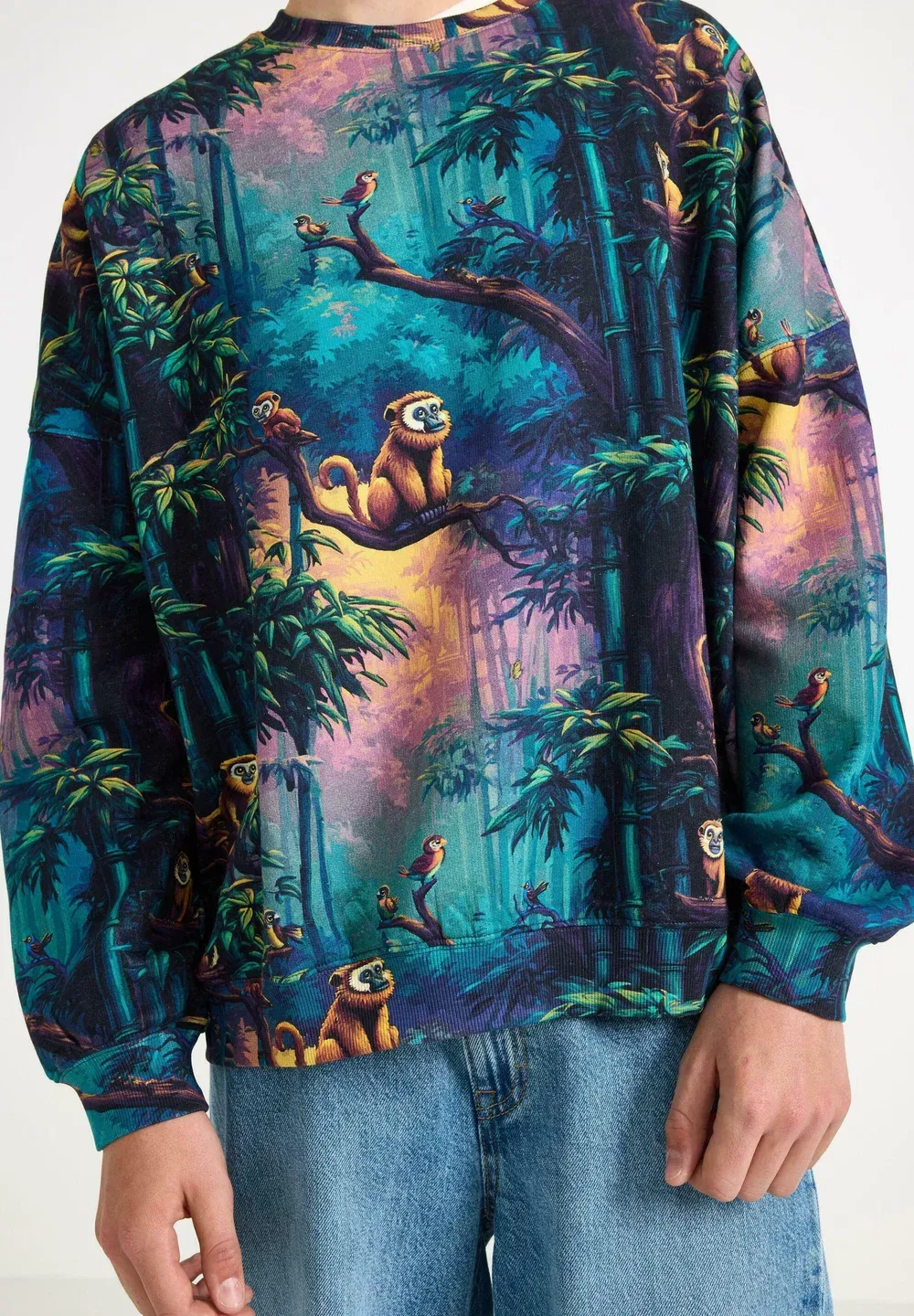 Толстовка с начесом внутри - толстовка Lindex, Dk Turquoise — фото 4