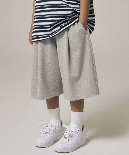 Детские шорты из футера с принтом Giant Fit One Touch Mesh Sweat Shorts TAKEASY KIDS, Melange Grey