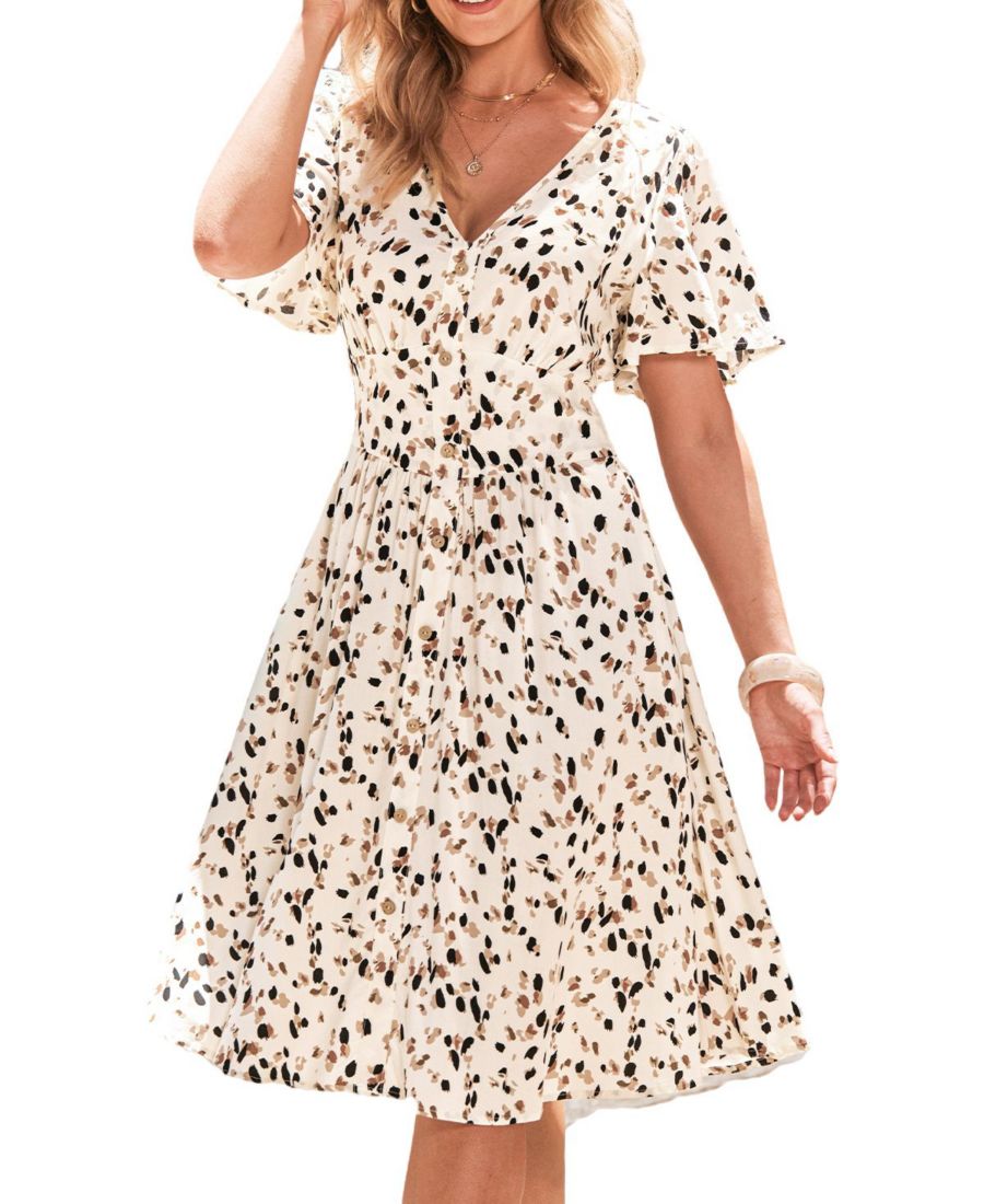 

Женское пляжное платье миди с абстрактным принтом Feels Right Cupshe, Beige/khaki