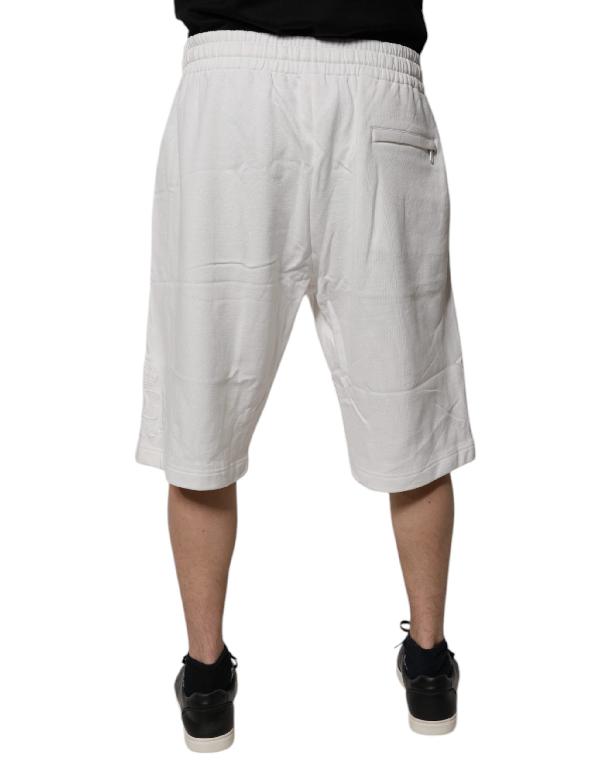 Белые хлопковые спортивные шорты мужские шорты-бермуды Dolce & Gabbana — фото 3
