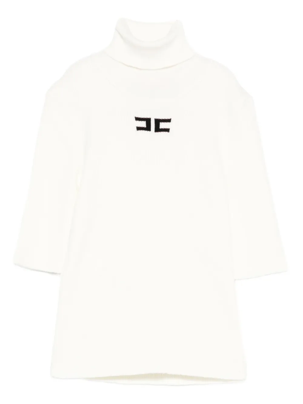 

Топ с высоким воротником и вышитым логотипом Elisabetta Franchi La Mia Bambina, белый