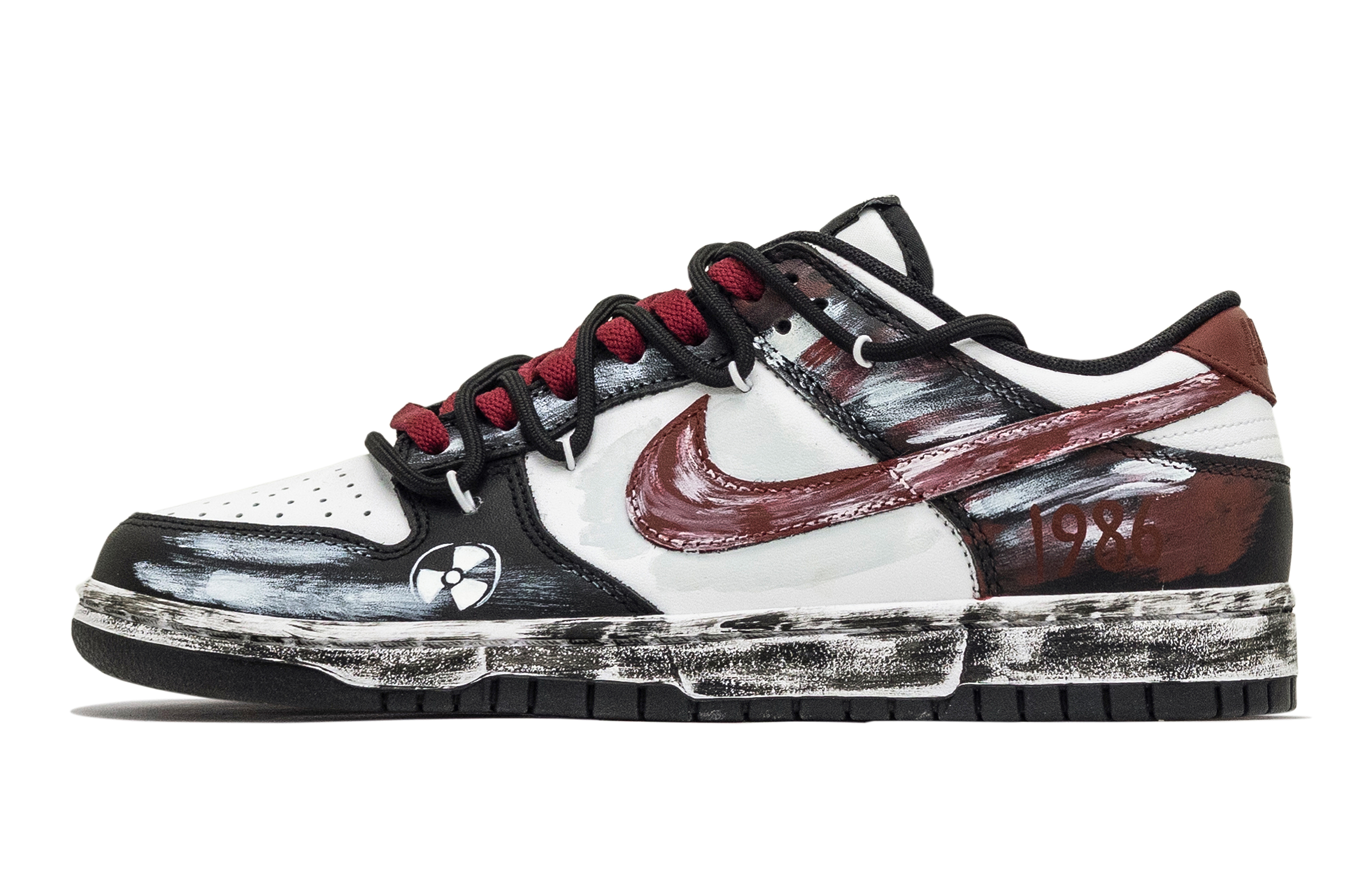 

Nike Кроссовки для скейтбординга Dunk Low Top мужские, черные, белые, красные