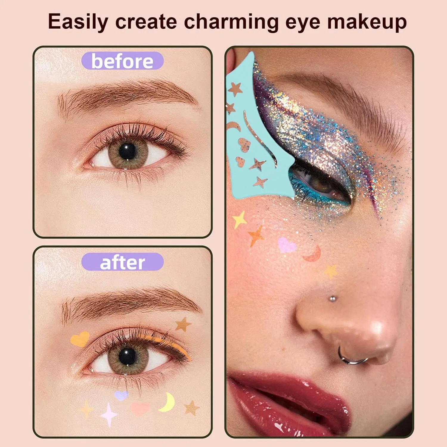 Трафарет для подводки глаз силиконовый, No brand, синий — фото 3