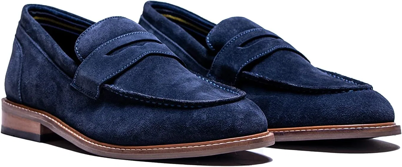 Мокасины замшевые полуформальные повседневные, Navy Blue SIRRI — фото 2