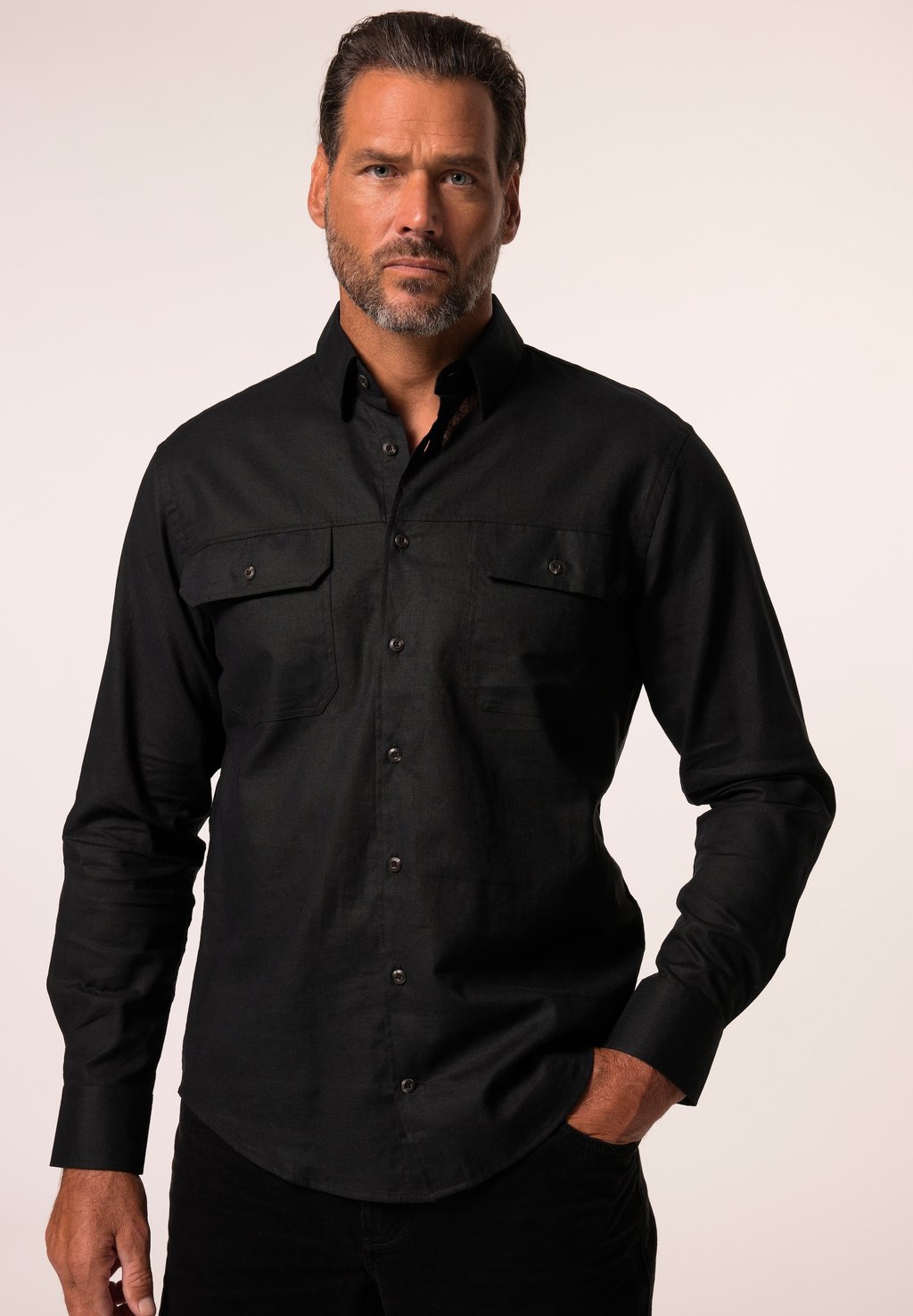

Рубашка LONG-SLEEVE KENT COLLAR MODERN FIT JP1880, черный