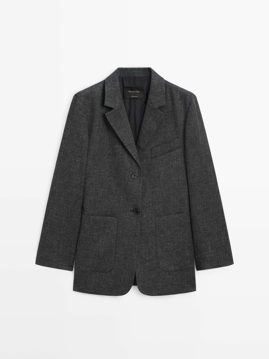 

Длинный блейзер Massimo Dutti, черный