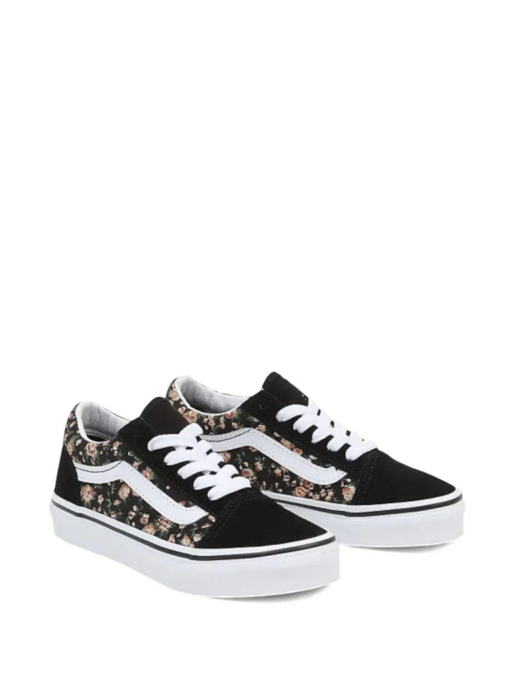 Кроссовки в стиле ретро с цветочным принтом Vans Kids, черный