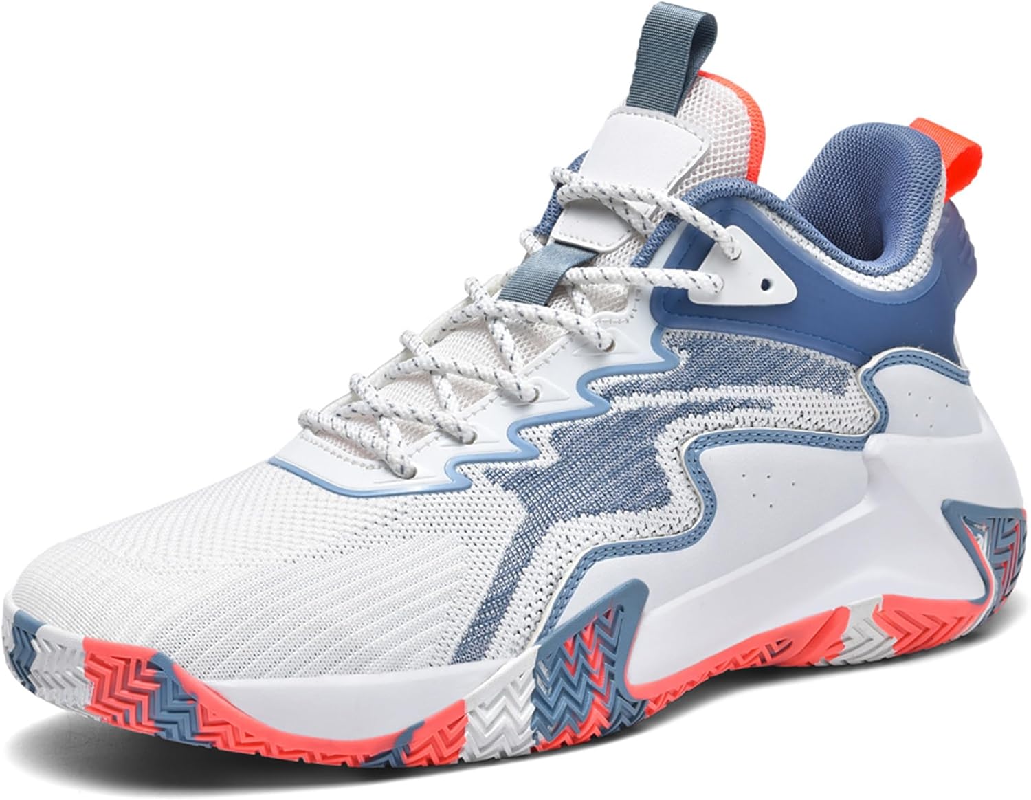 

Мужские баскетбольные кроссовки CJSPORX, дышащие, противоскользящие, модные спортивные, белый/синий