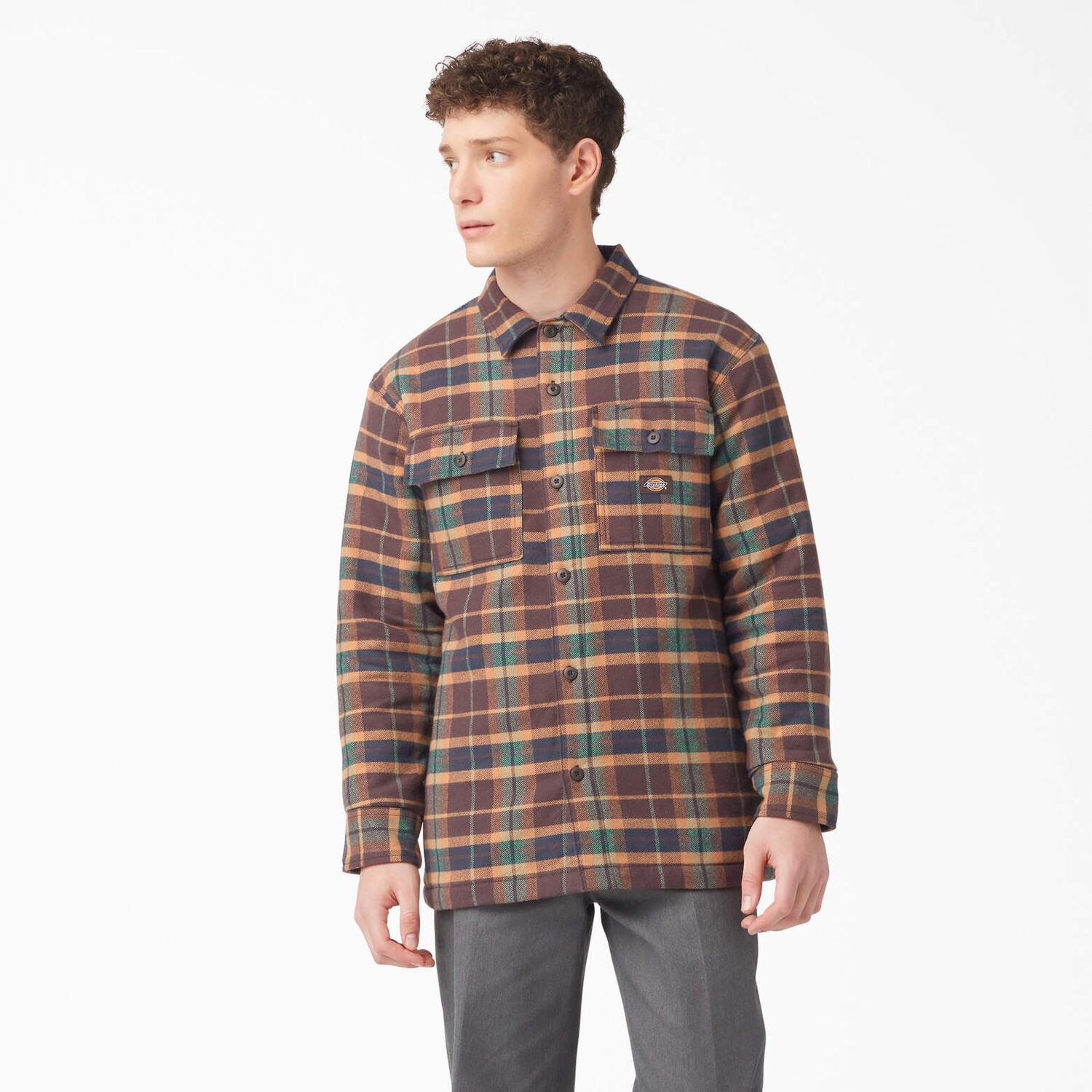 

Фланелевая стеганая куртка-рубашка Dickies, цвет Brown Gingerbread Ivy Plaid (Rpg)