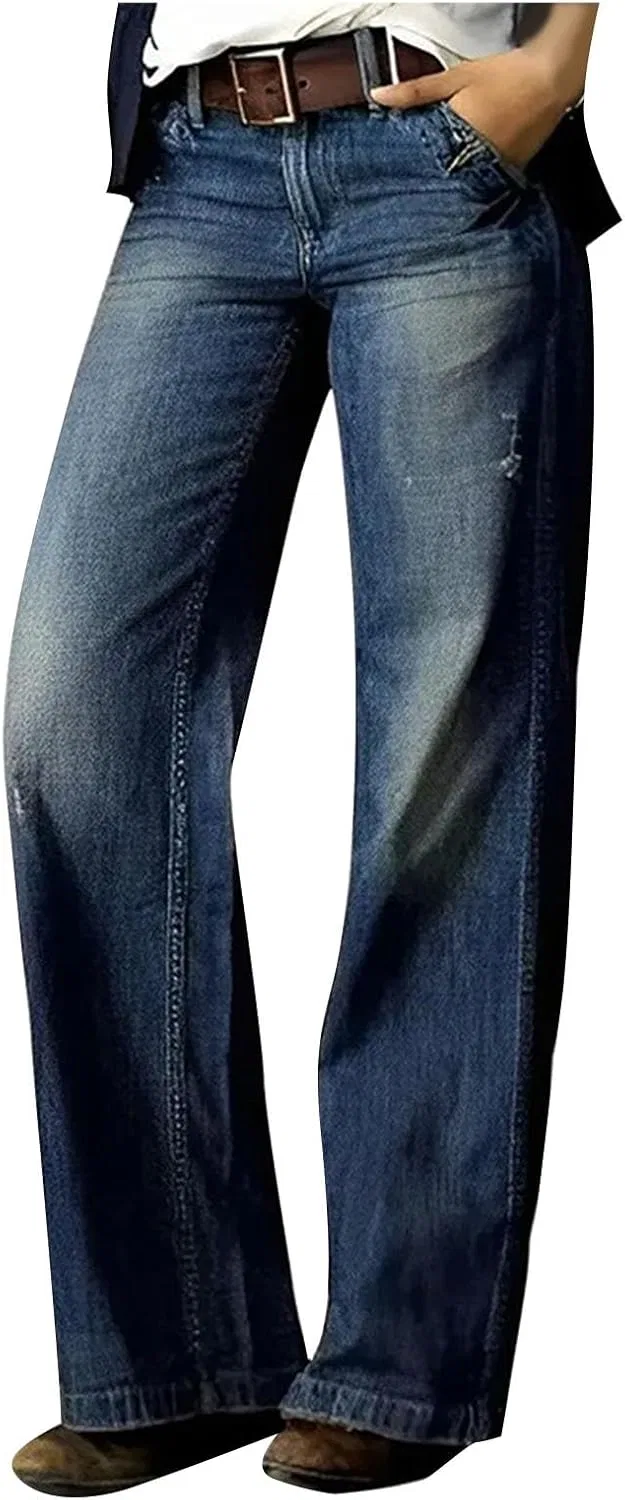 Джинсы свободные Baggy Bootcut, синие