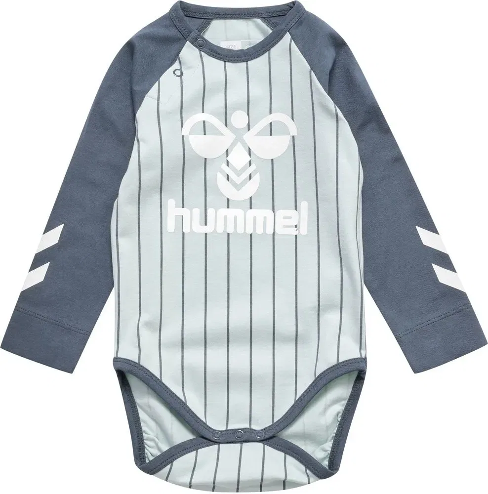 Боди длинный рукав, хлопок, Hummel, синий