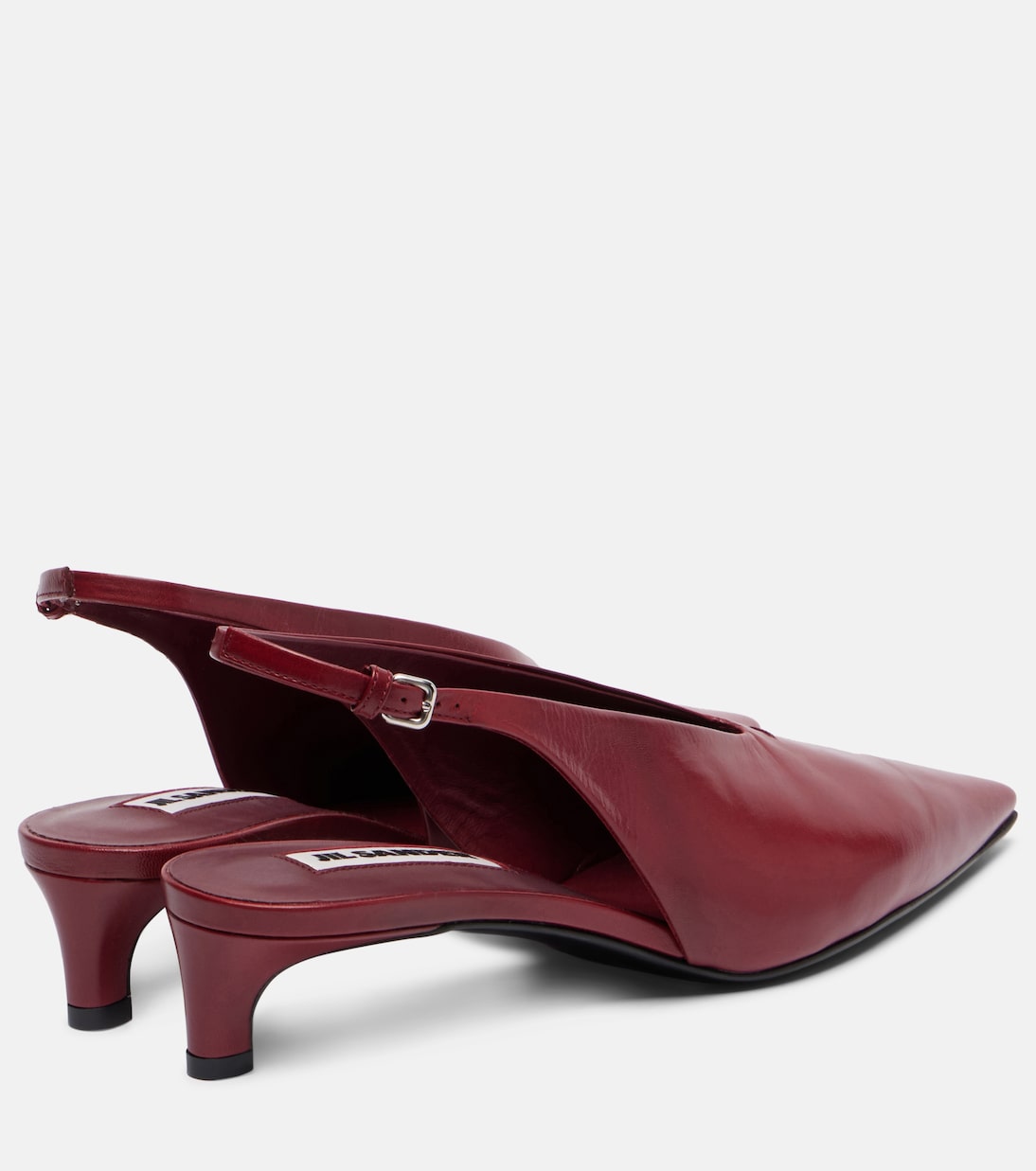 Туфли-лодочки из кожи с острым носком и пяткой Jil Sander, Cedar Red — фото 2