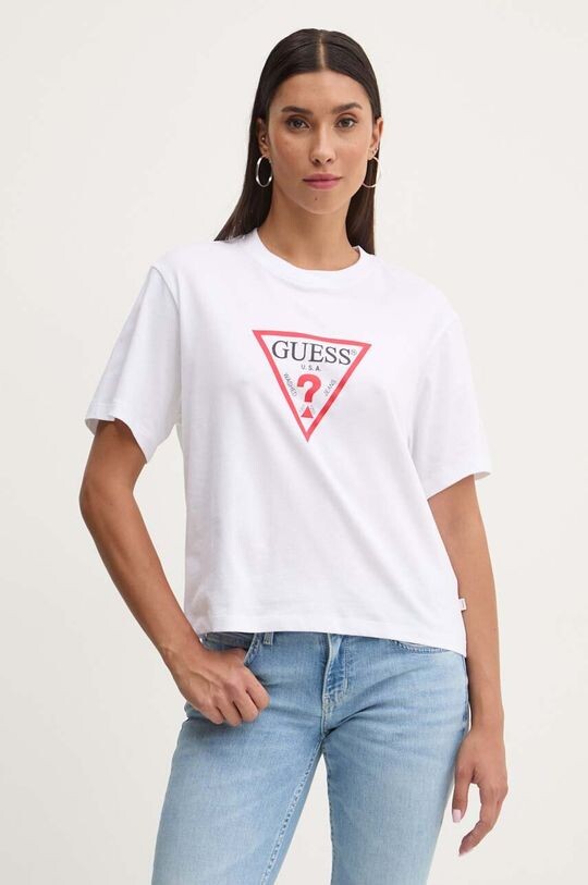 

Хлопковая футболка Guess Jeans, белый