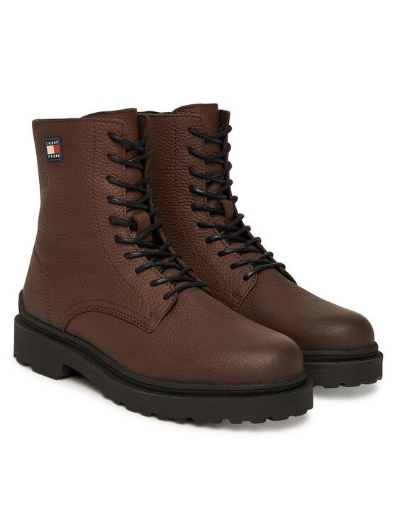 Туфли на шнуровке Tjm Lace Up Tumbled High EM0EM01631 Tommy Jeans, коричневый — фото 2
