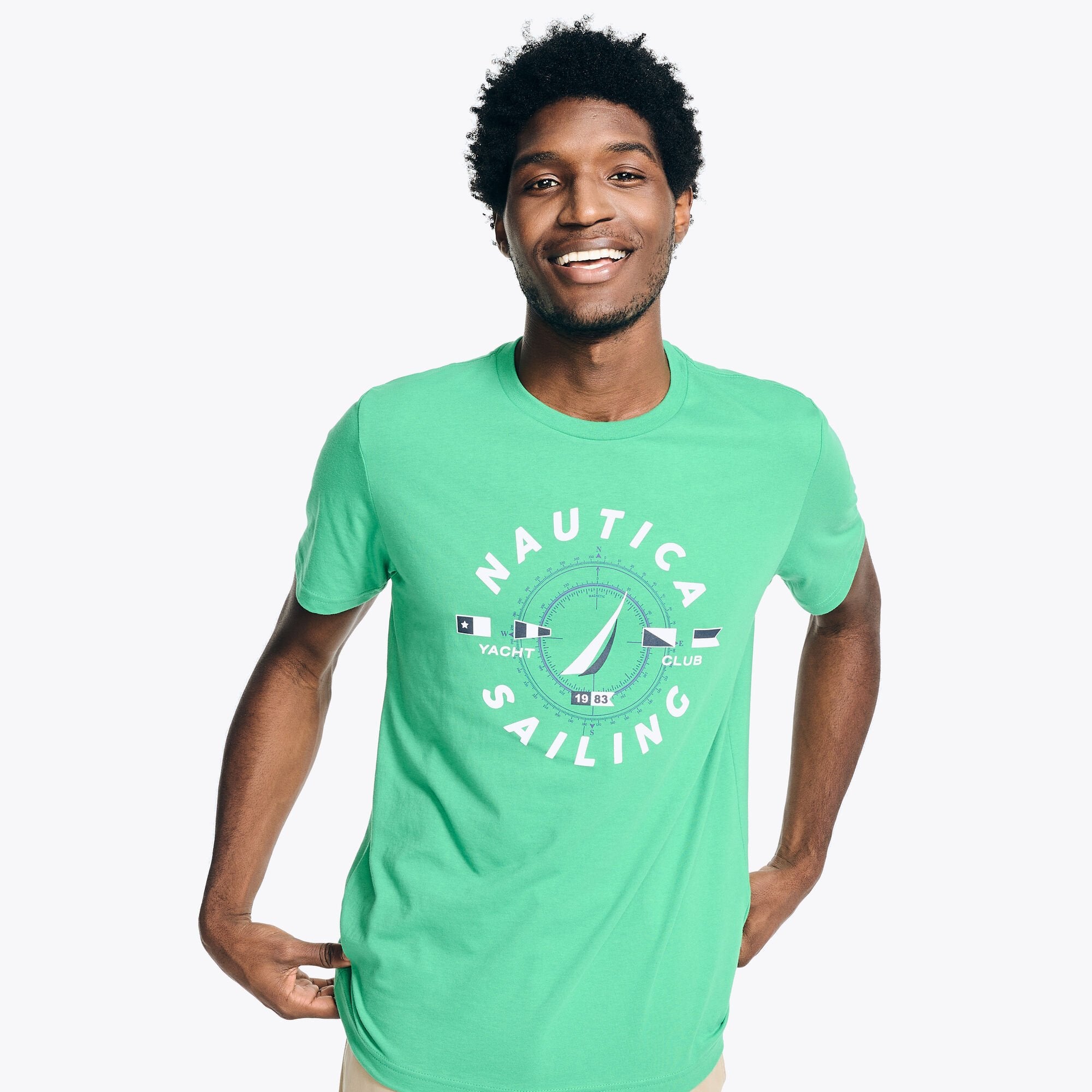

Футболка Nautica Mens Nautica Sailing с графическим принтом, цвет parrot green