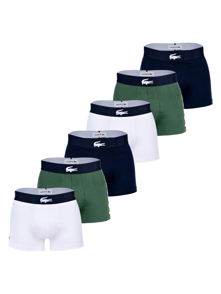 

Трусы боксеры Lacoste Boxershort 6er Pack, цвет Grün/Dunkelblau/Weiß