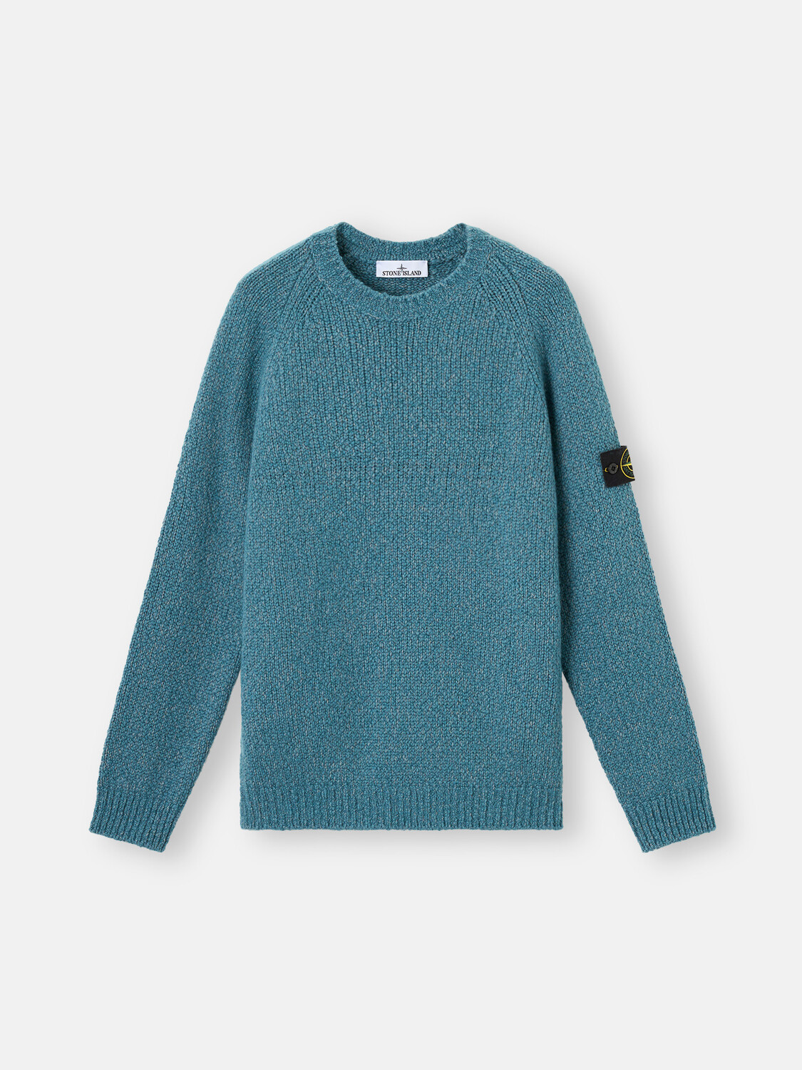 

Свитер с круглым вырезом и рукавами реглан Stone Island 5100050 FANCY YARN MOULINÉ WOOL, Petrol Blue Melange