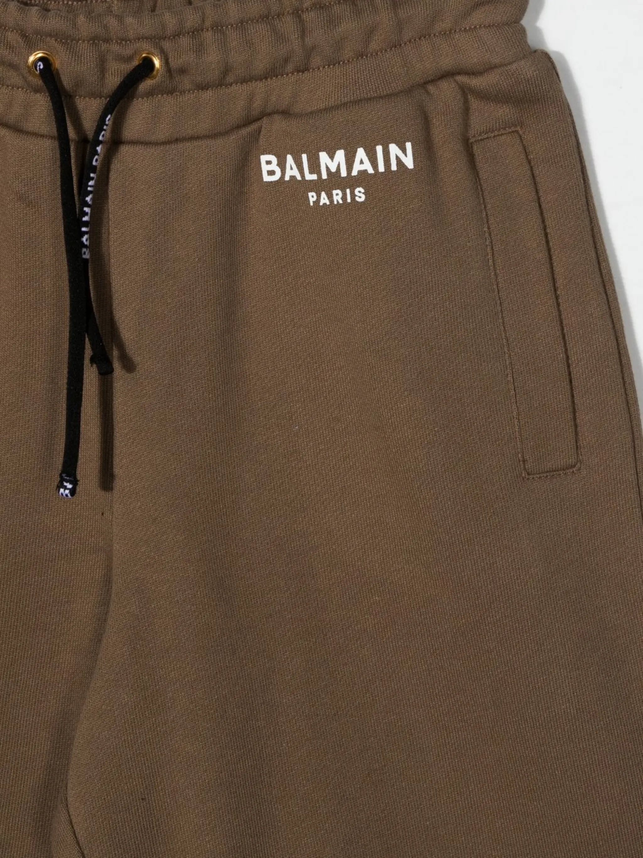 Спортивные шорты с логотипом Balmain Kids, коричневый — фото 3