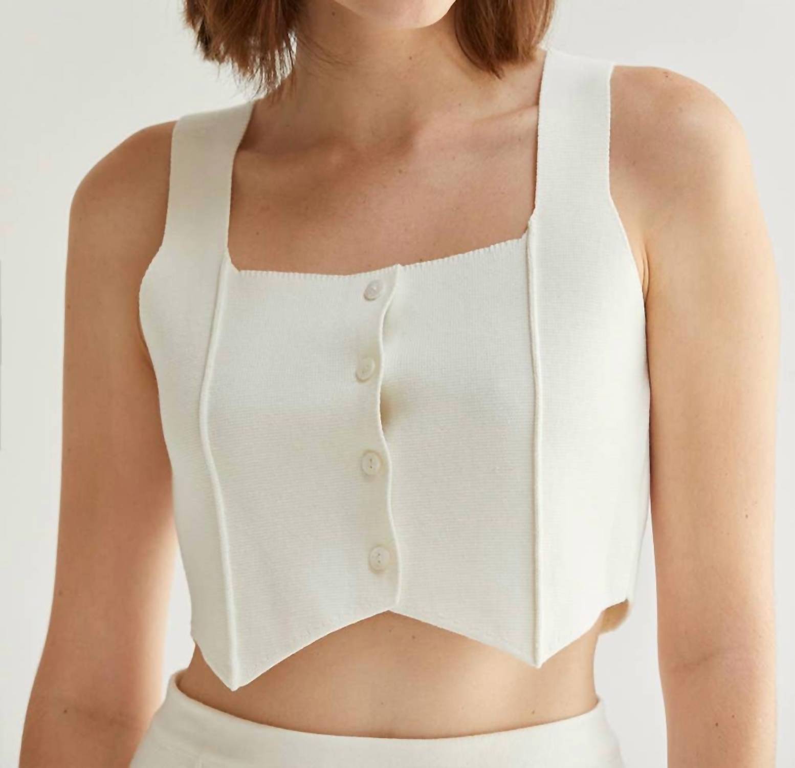 

Шарлотта жаккардовый вязаный топ белый CRESCENT