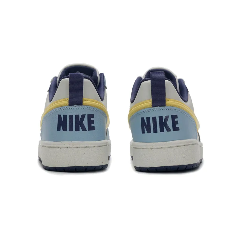 Nike Кроссовки для скейтбординга Court Borough Fabric Low top детские бело-сине-желтые Unisex — фото 3