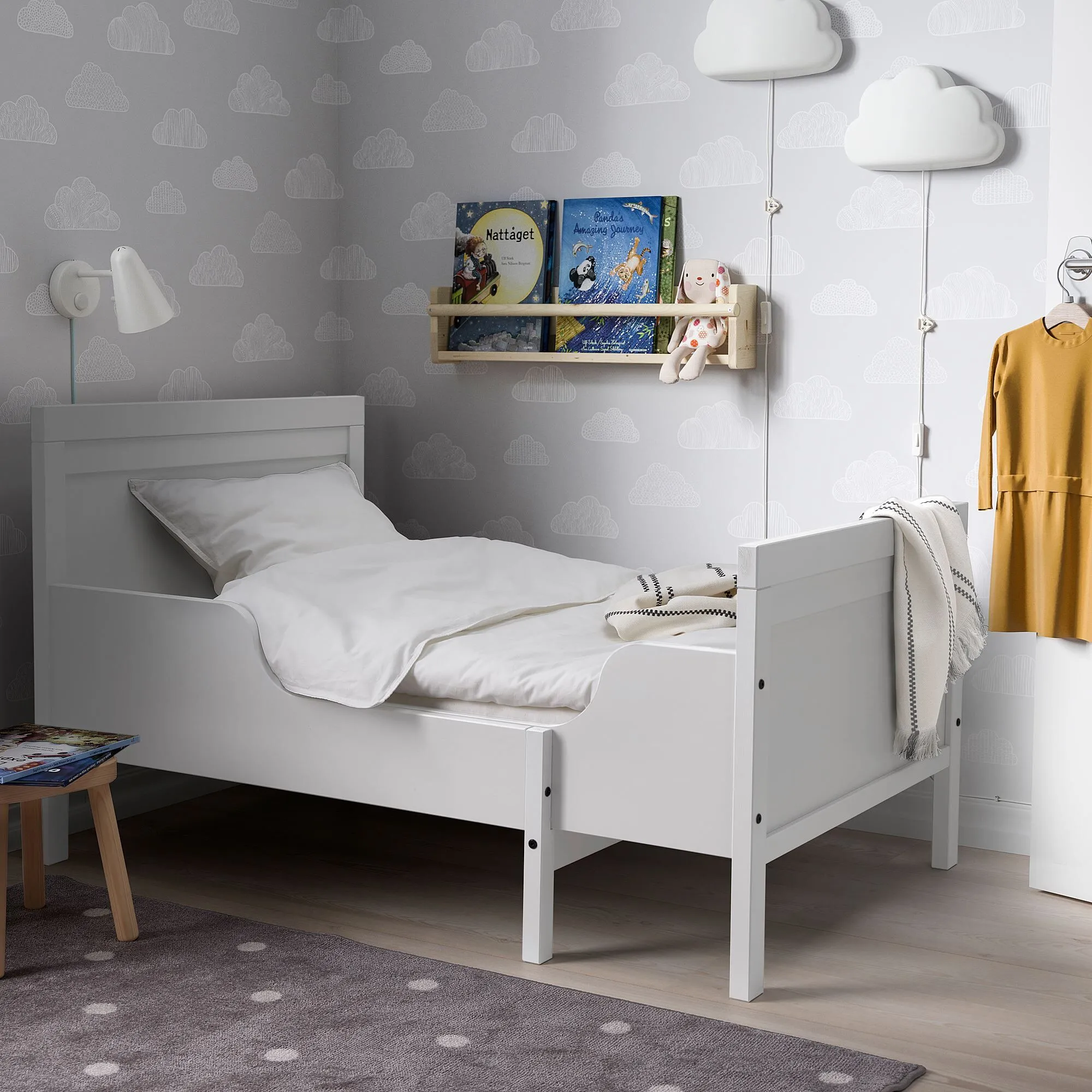 Раздвижная кровать, серая, 80х200 см, SUNDVIK/LURÖY IKEA — фото 3