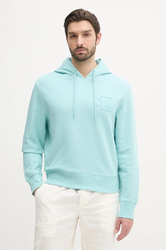 

Хлопковая толстовка Calvin Klein Jeans, бирюзовый