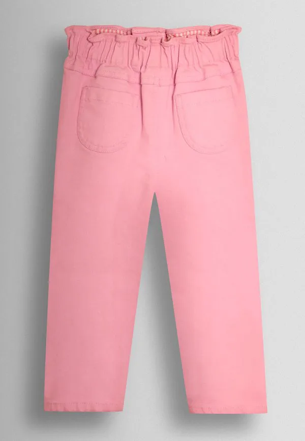 Брюки прямого кроя с цветочной вышивкой Jojo Maman Bébé, Mid Pink — фото 4