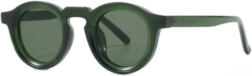 

Круглые солнцезащитные очки для женщин и мужчин в стиле панк-ретро, ​​модные, с прозрачными линзами, оправа с защитой от УФ-излучения UV400 UATXTAU, Green