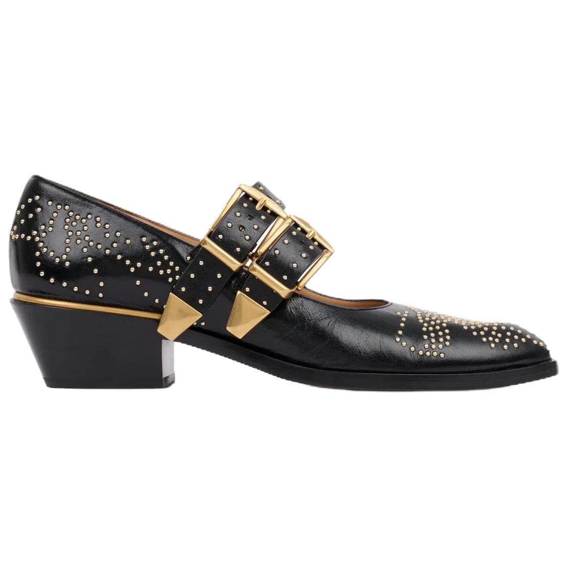 Chloé Туфли Mary Jane на массивном каблуке Chloe Susanna 4 см женские черные — фото 3