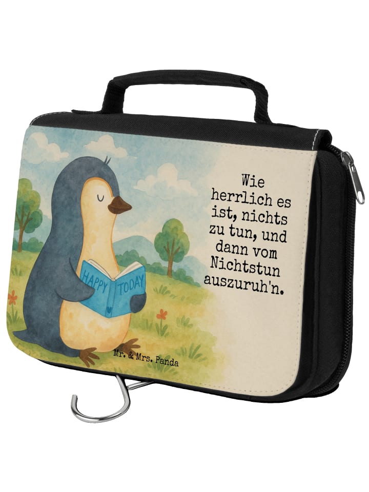 

Mr. & Mrs. Panda Косметичка в виде пингвина с книжным дизайном и надписью белого цвета