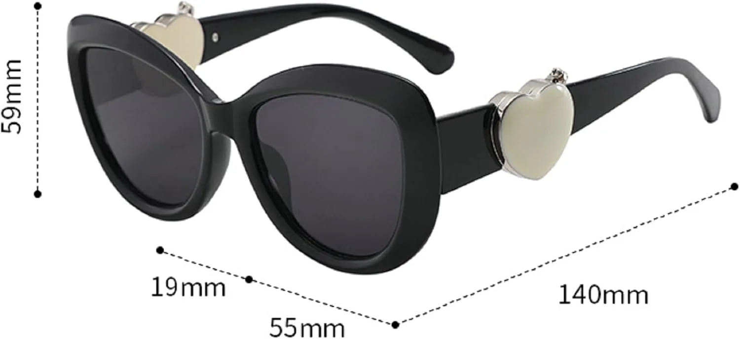 

Модные солнцезащитные очки большого размера «кошачий глаз» для женщин и мужчин, стильные солнцезащитные очки в форме сердца с защитой от УФ-излучения UV400 mincl, Red