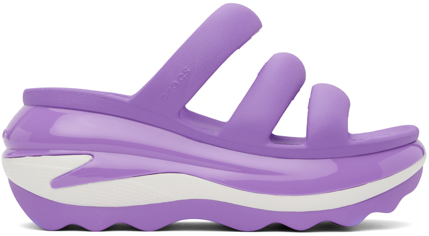 Фиолетовые сандалии Mega Crush с тремя ремешками Crocs