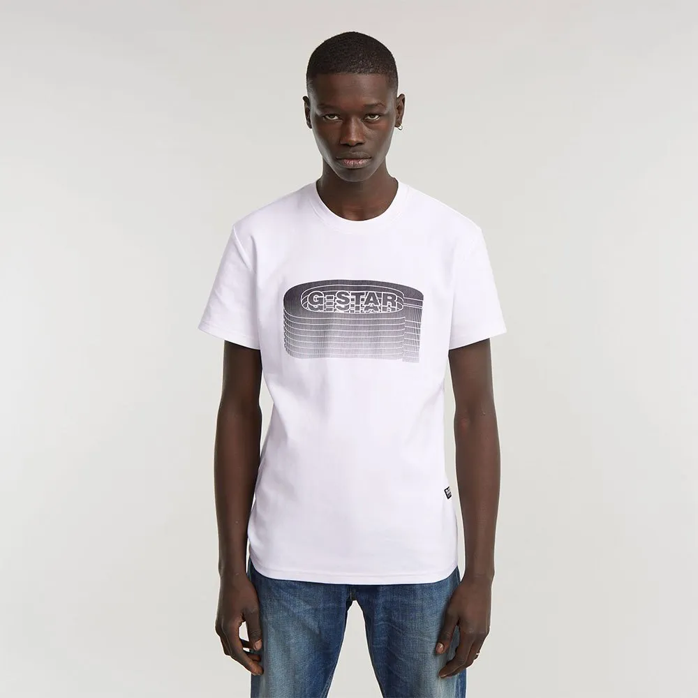 

Футболка G-Star Stacked Old Skool Logo R T, белый
