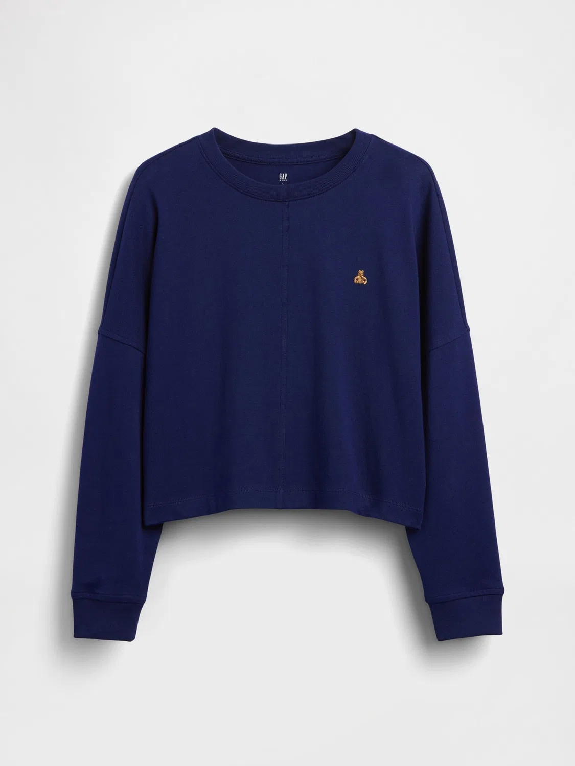 Футболка оверсайз Gap Heavyweight Oversized Seam, темно-синий — фото 2