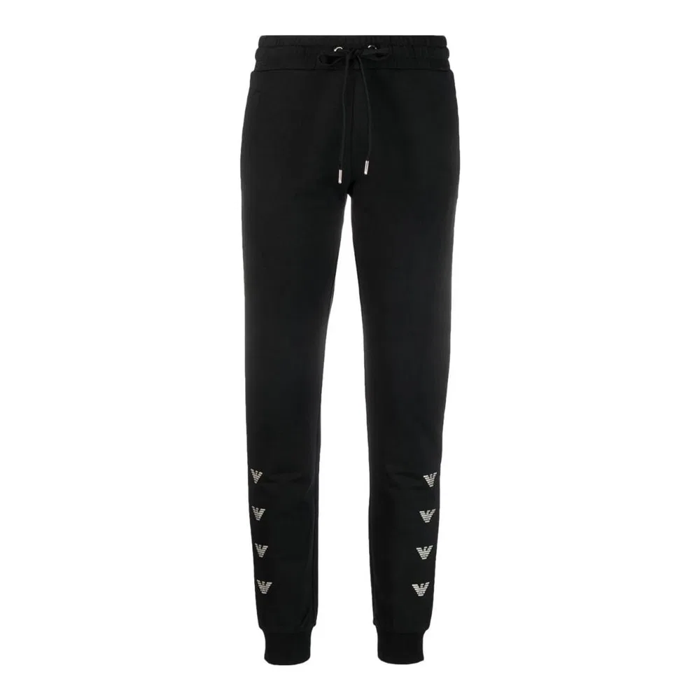 Спортивные брюки с логотипом зауженные, Emporio Armani, Black