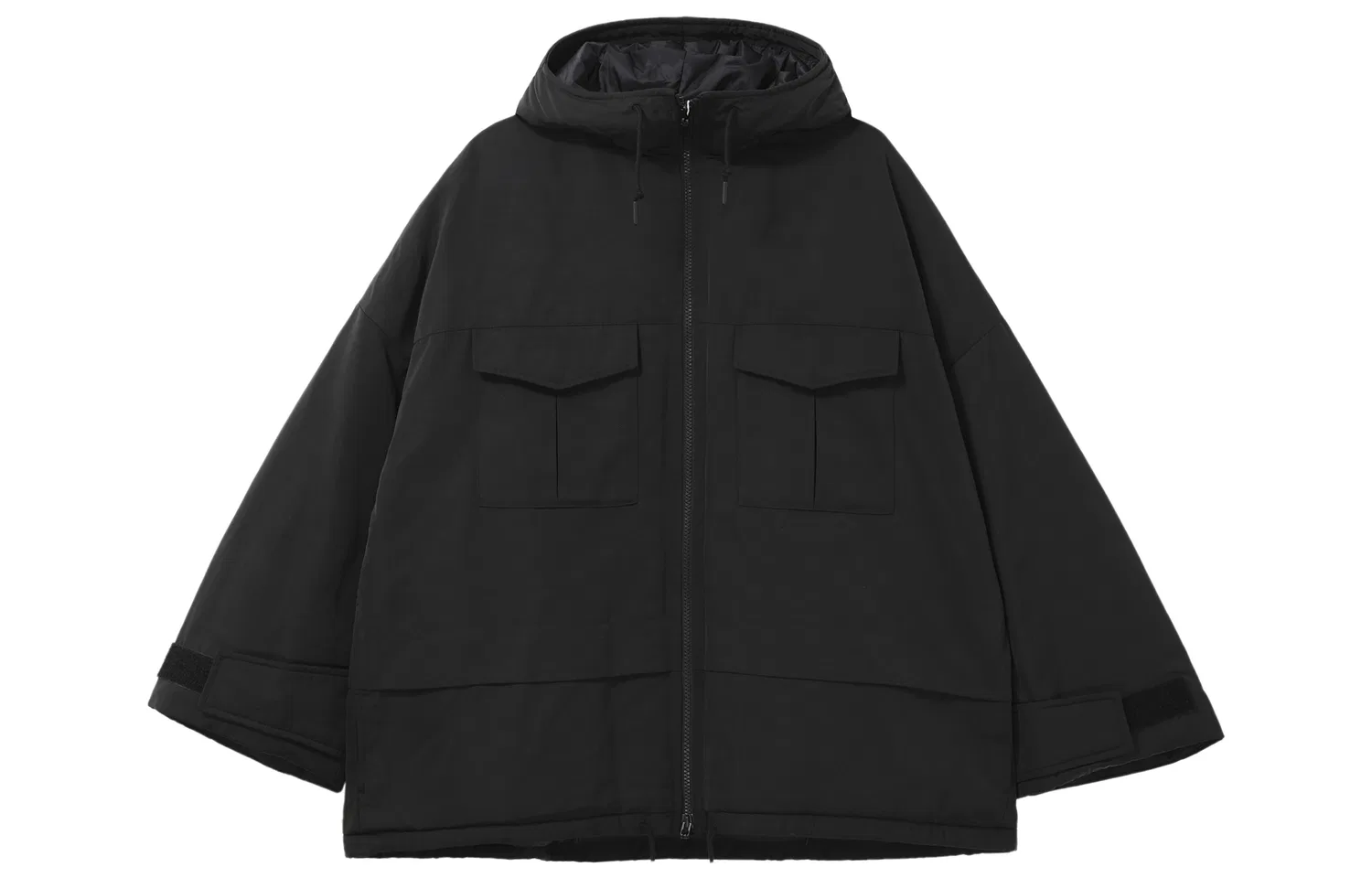 Женское утепленное пальто с длинным рукавом X White Mountaineering Hybrid Down Oversized Parka, UNIQLO, Black