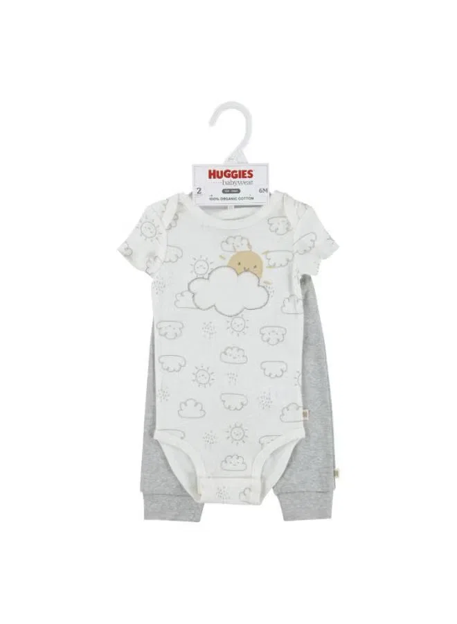 Боди-комбинезон с длинным рукавом Huggies, светло-серый — фото 3