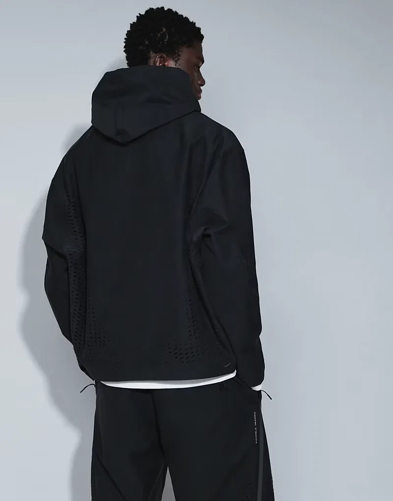 Худи Nike Tech Shori с перфорацией, свободного кроя, черный — фото 3