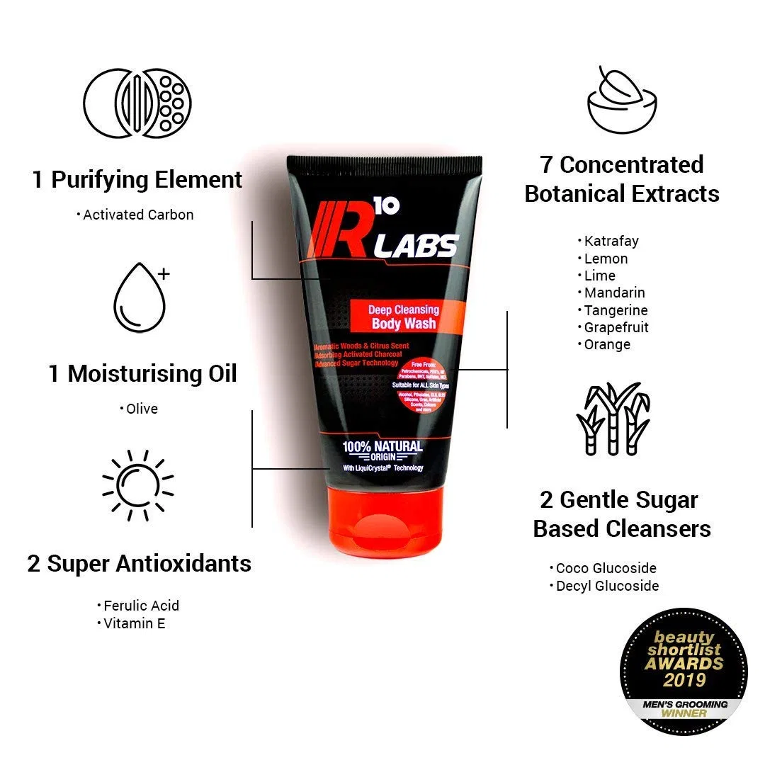 Очищающий гель для душа Deep Cleansing, R10 Labs, 175 мл, Zitrus — фото 3