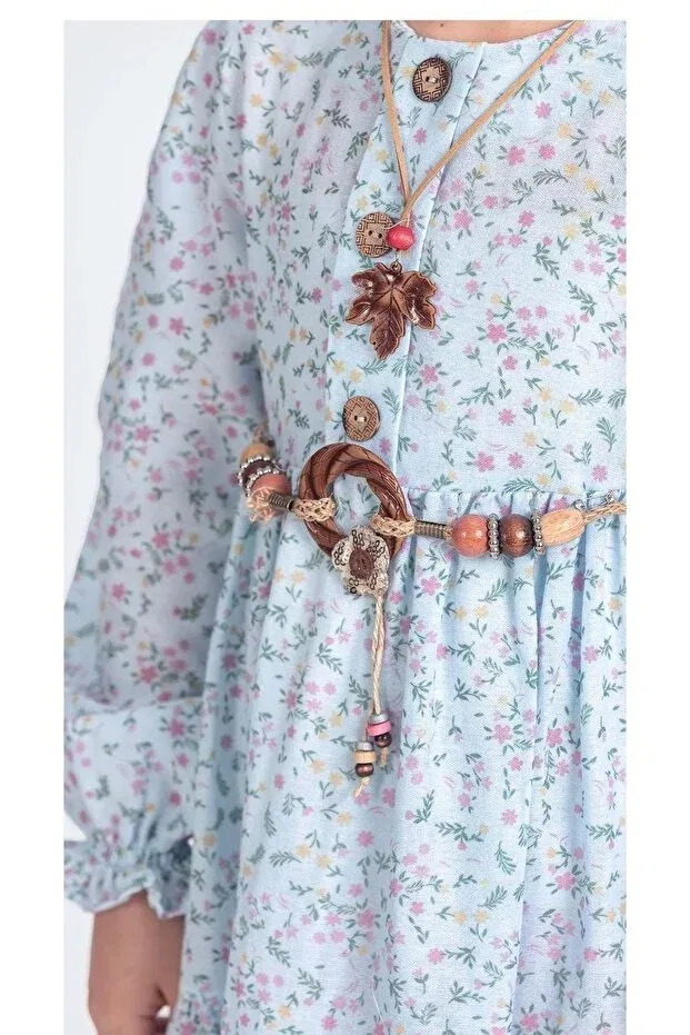 Детское платье для девочек с длинным рукавом Mnk Baby&Kids, Blue — фото 3